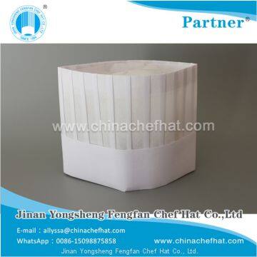 20cm Height Special White Flat Top Cook Cap With Hook and Loop photo-3