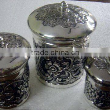 EPNS silver plated brass biscuit boxes