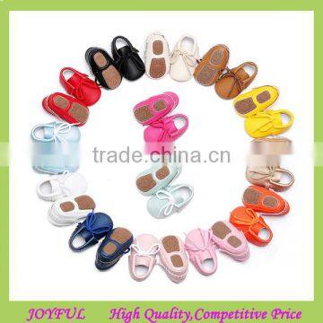 Top selling baby hard sole walking shoes toddler shoes rubber sole pu leather baby moccasins