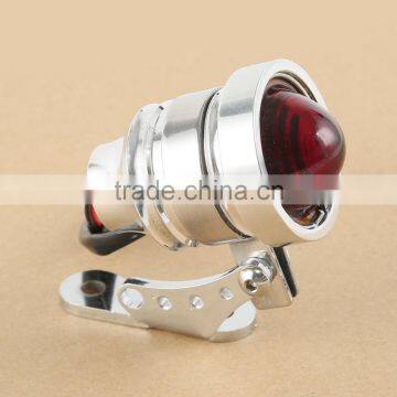 Chrome Bullet Aluminum LED Tail Light Lamp For Bobber Racer