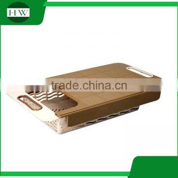 2 in 1 Square Plastic Hanging Folding Vegetable Meat Kitchen Chopping Cutting Board With Draining Rack Storage Box photo-4