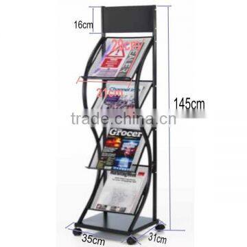 Flooring Wave Range Type 4-Tier Leaflet Display Stand