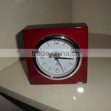Hotel Using Leather Wooden Alarm Clock Table Clock photo-3