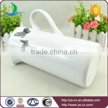 Black Butterfly Decal White Ceramic Bathroom Jug photo-3
