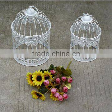 Cream White Iron Bird Cage Decorative photo-3