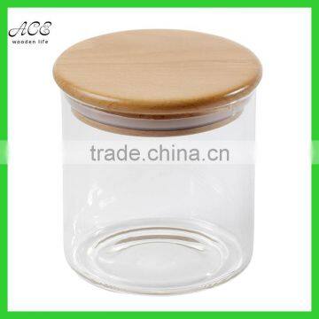 Custom Glass Storage Jar Wood Lid Wooden Lid photo-2