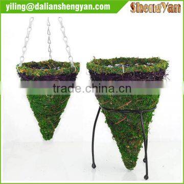 Hanging Moss Planter , Moss Flower Pot , Moss Brackets