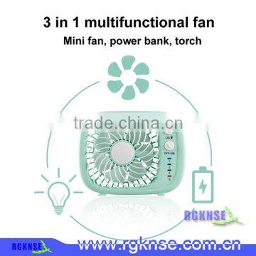 3 in 1 summer mini fan usb fan with power bank, led light