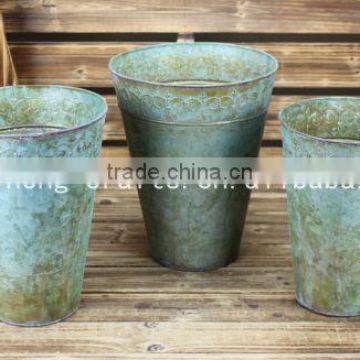 Large metal flower pot garden decoration