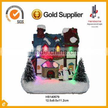 Small Inch Led Decoration Resin Christmas Village Houses photo-3