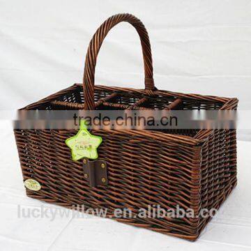 Christmas wine gift baskets in dark brown