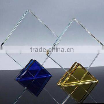 Custom trophy design crystal transparent music trophy