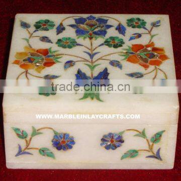 Marble Stone Inlay Box, Marble Inlay Box With Inlay Work, Marble Inlay Gift Box