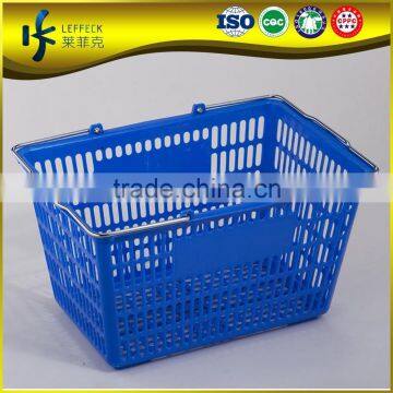 Hot sell portable shopping basket /two handle shopping basket/plastic basket with handle