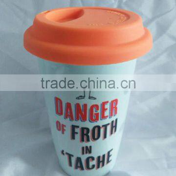 Ceramic Material Heat Resistant Double Wall Drinking Mug for Travel photo-4