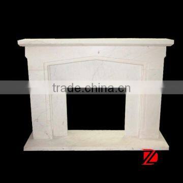 White marble electric fireplace