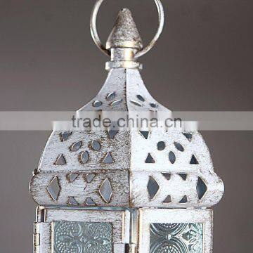 Morocco Europe White Iron Candlestick Hanging Ornaments Holders Multi Color Glass Wedding Candle Holder Free Shipping photo-3