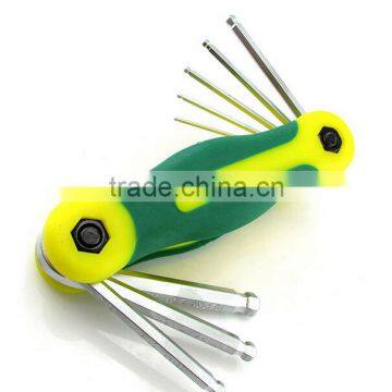 Berrylion tools ball end 8pcs foldable allen key set with reasonable price