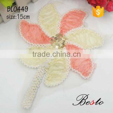 China manufacturer customized fabric applique for girl's dress