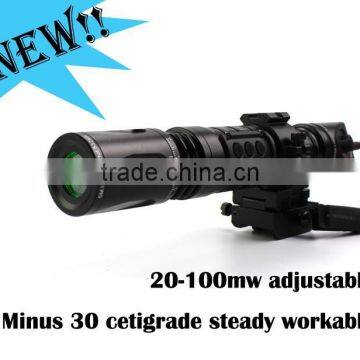 Suzero Output power 20-100mw adjustable Long Distance tactical Green Laser Flashlight Designator Illuminator Torch