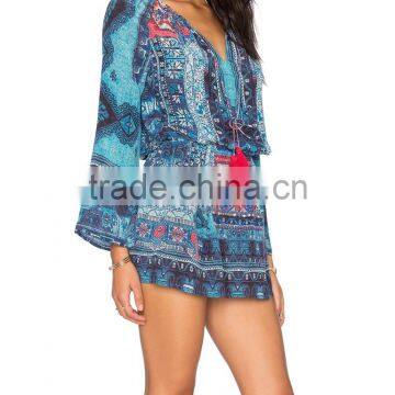 Boho Bohemian Clothing Silk Printing Mini Dress With Fringe Names Of Girls Dresses 2016 HSD5812 photo-4