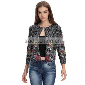 Woman New Fashion Clothing Manufacturer Sequin Beaded Petite Jacket