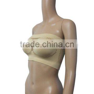 Women's Seamless Bandeau Bra with breathable net kintting