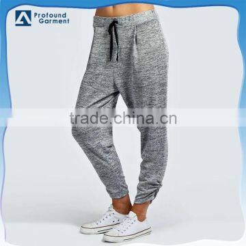 Casual cotton /spandex loose jogger sports pants for women/women casual wide leg pants