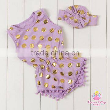 Wholesale Baby Clothes Set Romper Newborn Custom Onesie With Headband photo-2