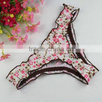 Stock 2016 Sale Beige Pink Flower Women Underwear Thongs Ladies Briefs Factory Direct Wholesale Sey Cute Cotton Women's Panties photo-2