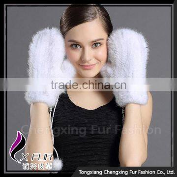 CX-A-35E Fashion Women Winter Lovely Dress Girl Gloves Knitted Mink Fur Glove photo-3