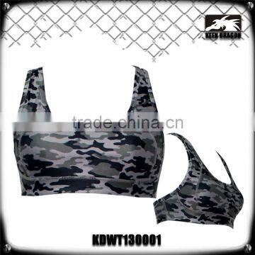 2017 reinforced stitched for ultimate movement camo sports bra for women