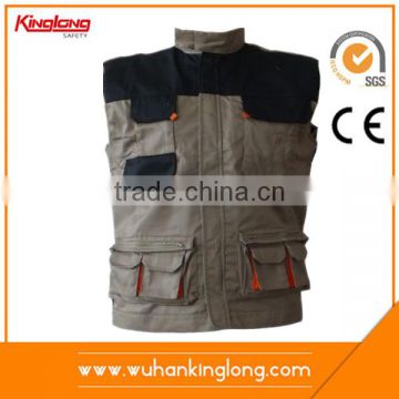 China supplier man vest polycotton canvas work vest