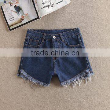 Summer Fashion Irregular Females Washable and Loose Cowboy Shorts Hot Shorts With Macrame photo-3