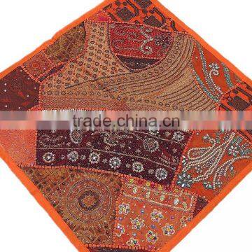 Orange Large Floor Pillow Decorator Classic Sofa Handmade Cushion photo-2