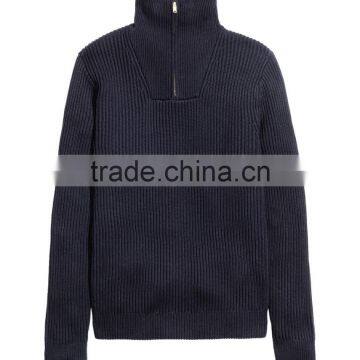 55% Acrylic, 45% Cotton Polo Sweater Pullover Men Half Zip Sweater photo-3