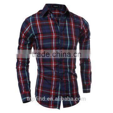 2016 Alibaba sale classic plaid pattern formal dress men shirt long sleeves for men