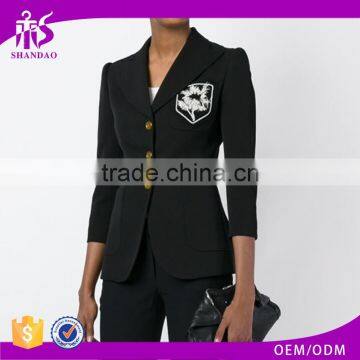 Shandao OEM Simple Design Long Sleeve Cotton Winter Women Coat Model