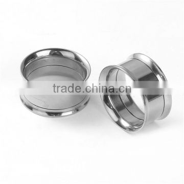 18mm Stainless Steel Ear Stretcher Expander Cylinder Silver Tone Fashion Ear Gauges