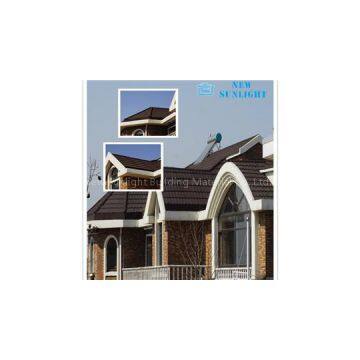 Stone Coated Metal Roofing Tiles / Color Stone Coated Steel Roofing Sheets