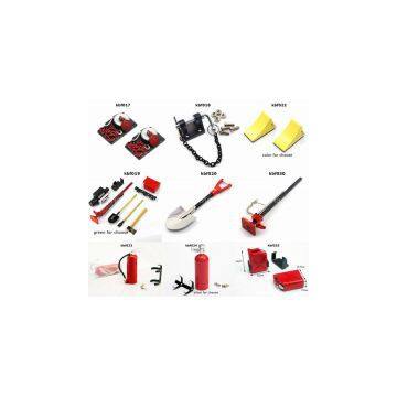 rc diy accessory Winch Hook /  Adjustable Drop Hitch / Wheel Chocks / Metal Shovel / Fire Extinguisher /  High-Lift Trali Jack