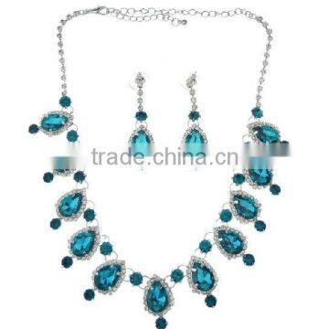 Zircon Jewelry Earrings n Necklace Set,Bridal Diamond Jewelry Set with Necklace and Earrings DB01823