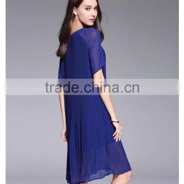 Latest Dress Designs Photos Round Neck Chiffon Women Dresses photo-6