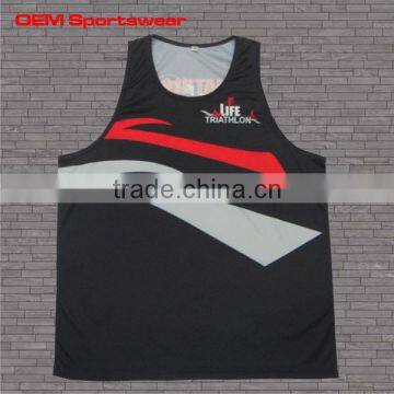 Black sublimation coolmax running shirts for men