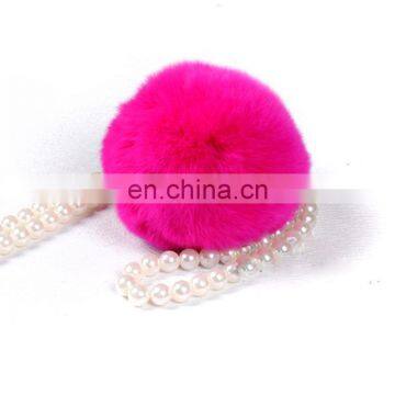 8cm rex rabbit fur ball/pompon mixed color for shoes/garment