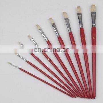 Short Wooden Handle Artist Bristle Paint Brushes