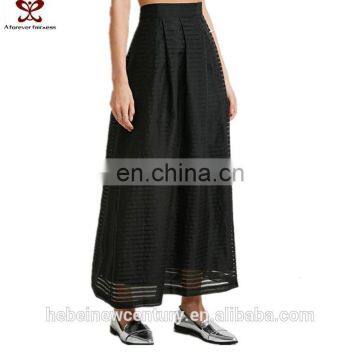 2016 Spring Summer Europe America New Style All-Match Net Pleated Maxi Skirt