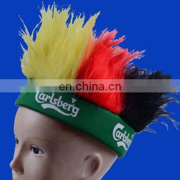 Factory direct sell cheap headband hair wig for world cup football game