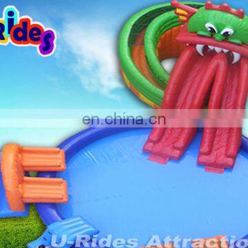 Colorful Monster Style 20 m Long Inflatable Water Park With Slide And Pool photo-2