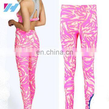 Trade assurance Yihao custom make women's tight print contrast legging keri neon printed sports wholesale leggings womens tights